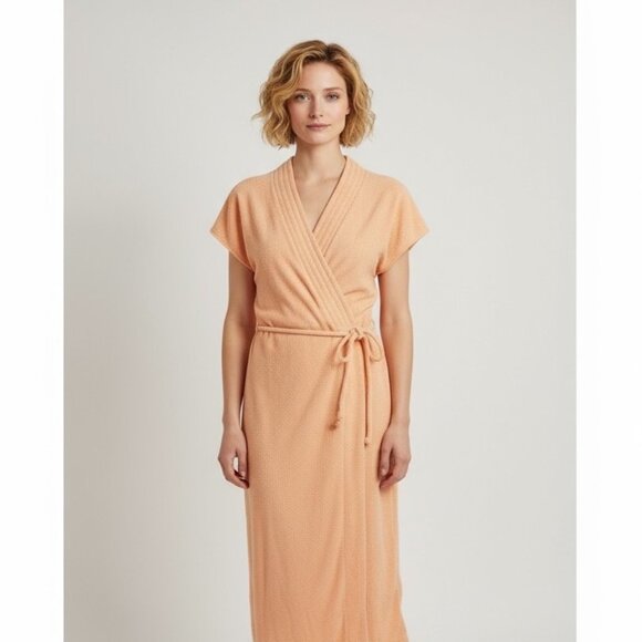 NOS Vintage 70's/80's Vassarette Peach Terry Wrap Robe Medium - Picture 1 of 9